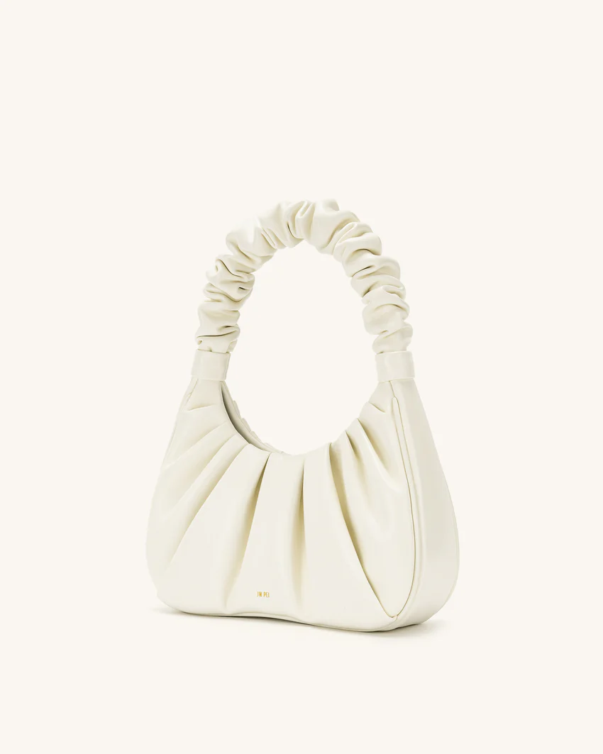 Gabbi Ruched Hobo Handbag - White