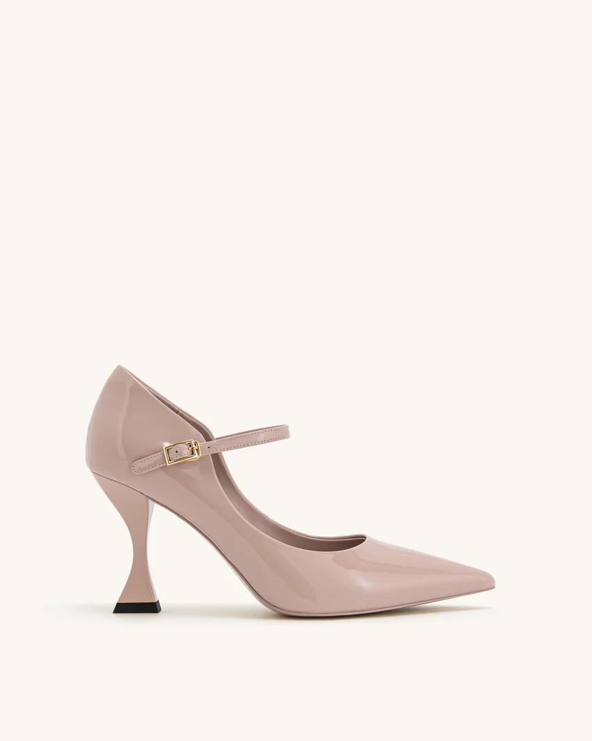 Thalina Patent Leather Pumps - Dusty Pink