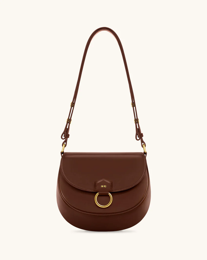 Diana Ring Flap Saddle Bag - Brown