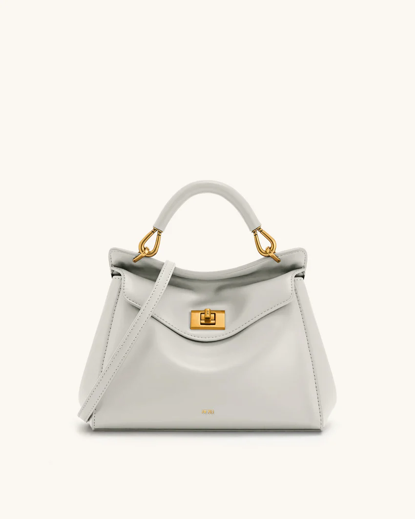 Lucia Classic Top Handle Bag - Light Gray