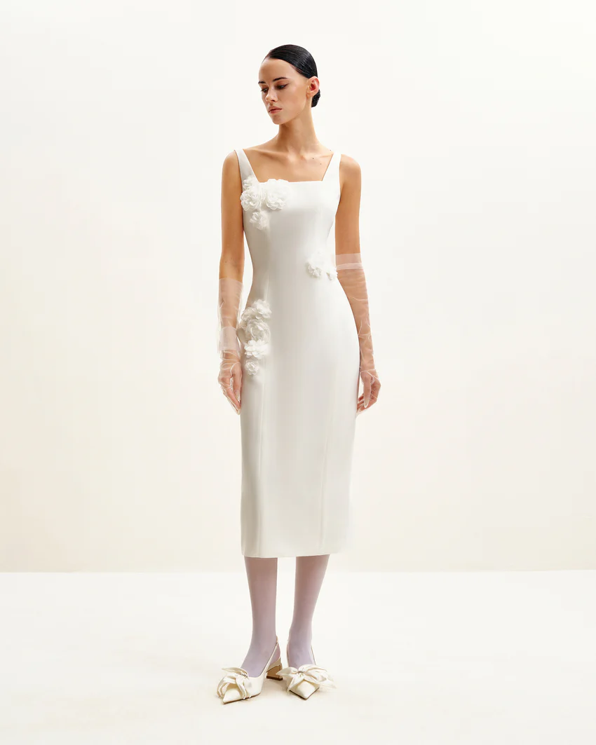 Garden Grace Sheath Dress - White