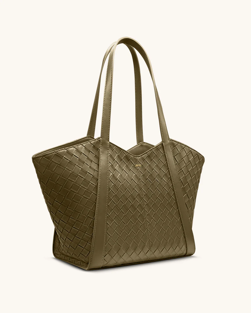 Kiana Large Capacity Weave Texture Tote Bag - Dark Olive