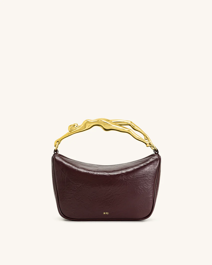 Jenny Human-shaped Handle Handbag - Deep Burgundy