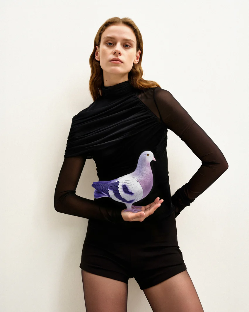 Kallie Pigeon Clutch Bag-Purple