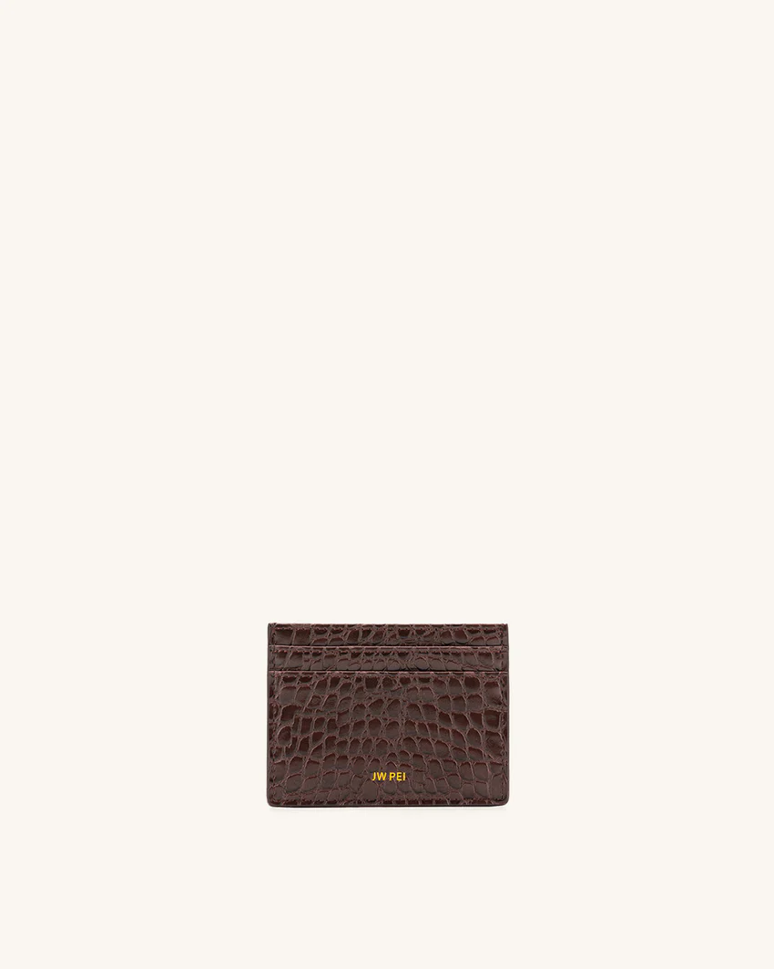 The Card Holder - Brown Croc