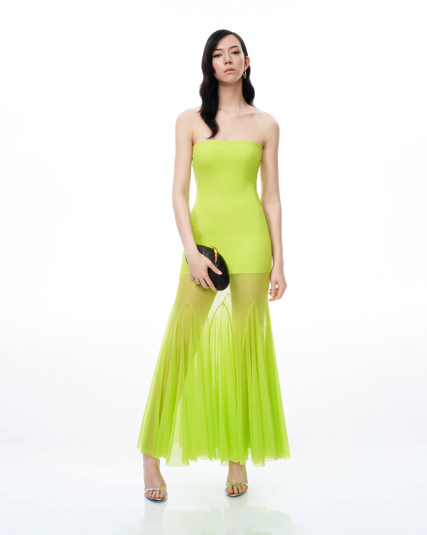 Thalassa Mesh Dress - Lime Green