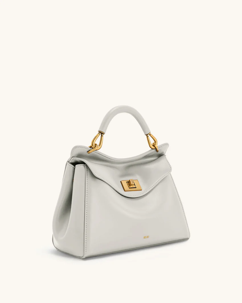 Lucia Classic Top Handle Bag - Light Gray