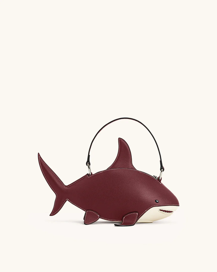 Nerys Shark Look Top Handle Bag - Burgundy