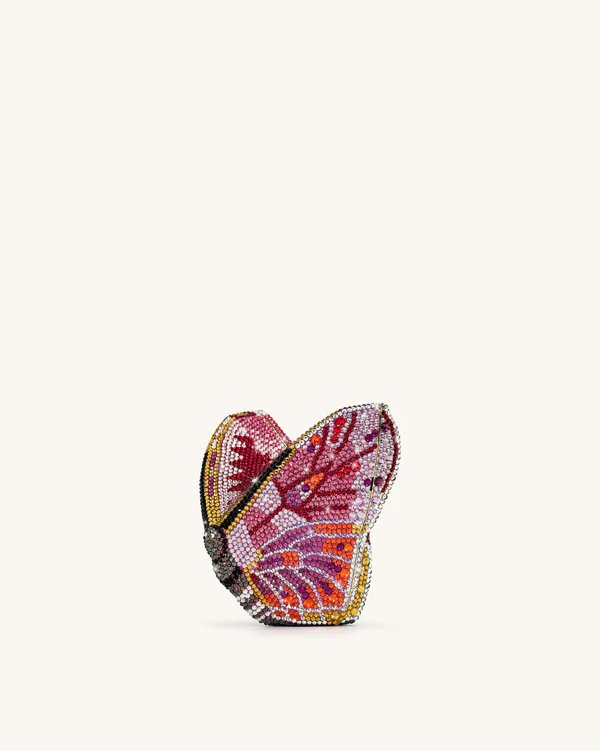 Paisley Crystal Butterfly Clutch - Multicolor