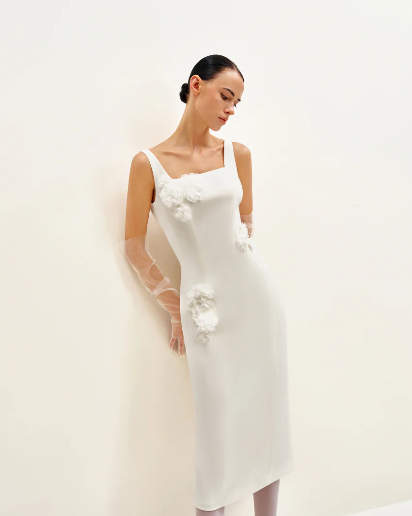 Garden Grace Sheath Dress - White