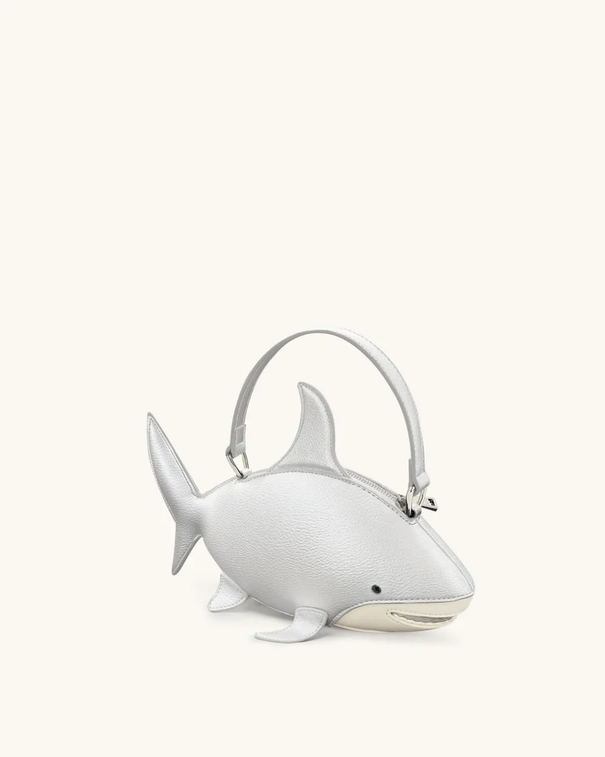Nerys Shark Look Top Handle Bag - Silver