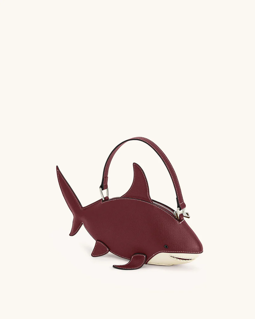 Nerys Shark Look Top Handle Bag - Burgundy