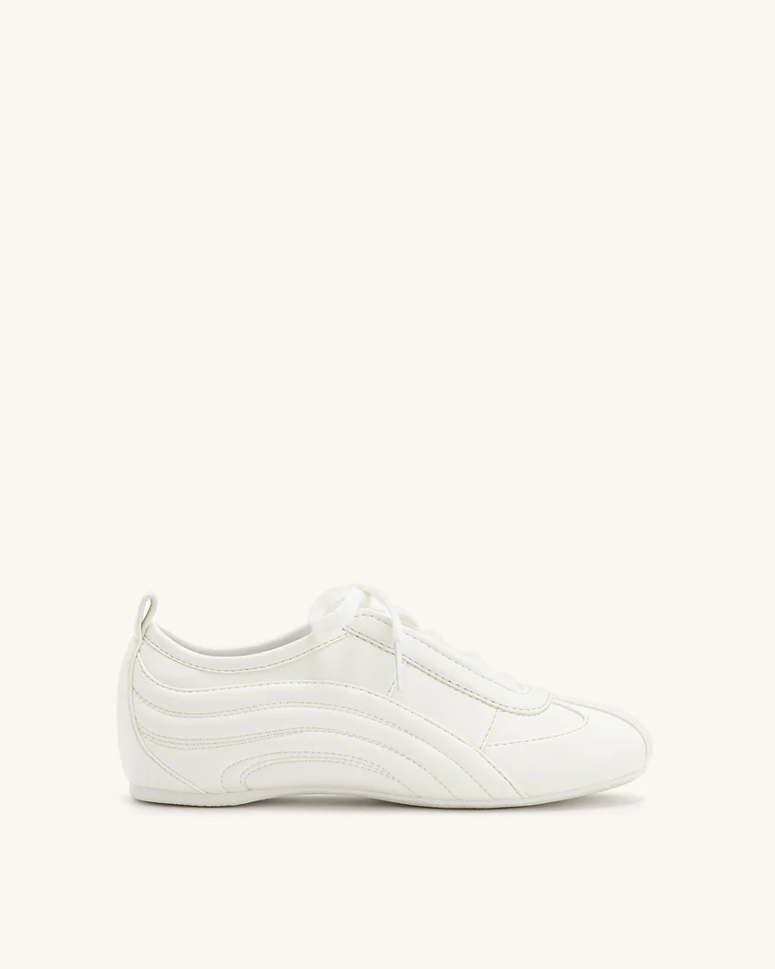 Ferne Streamlined Lustrous Sneakers  - White
