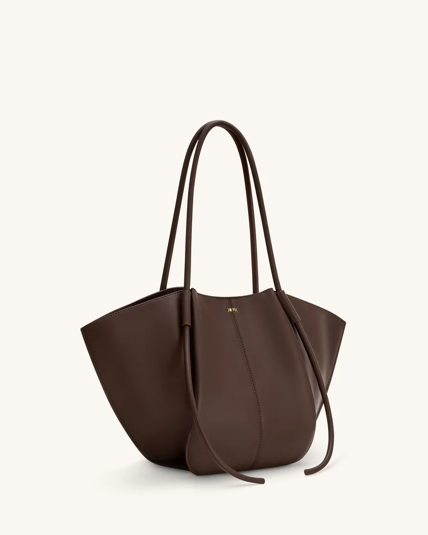 Nala Wide Tote Bag - Deep Brown