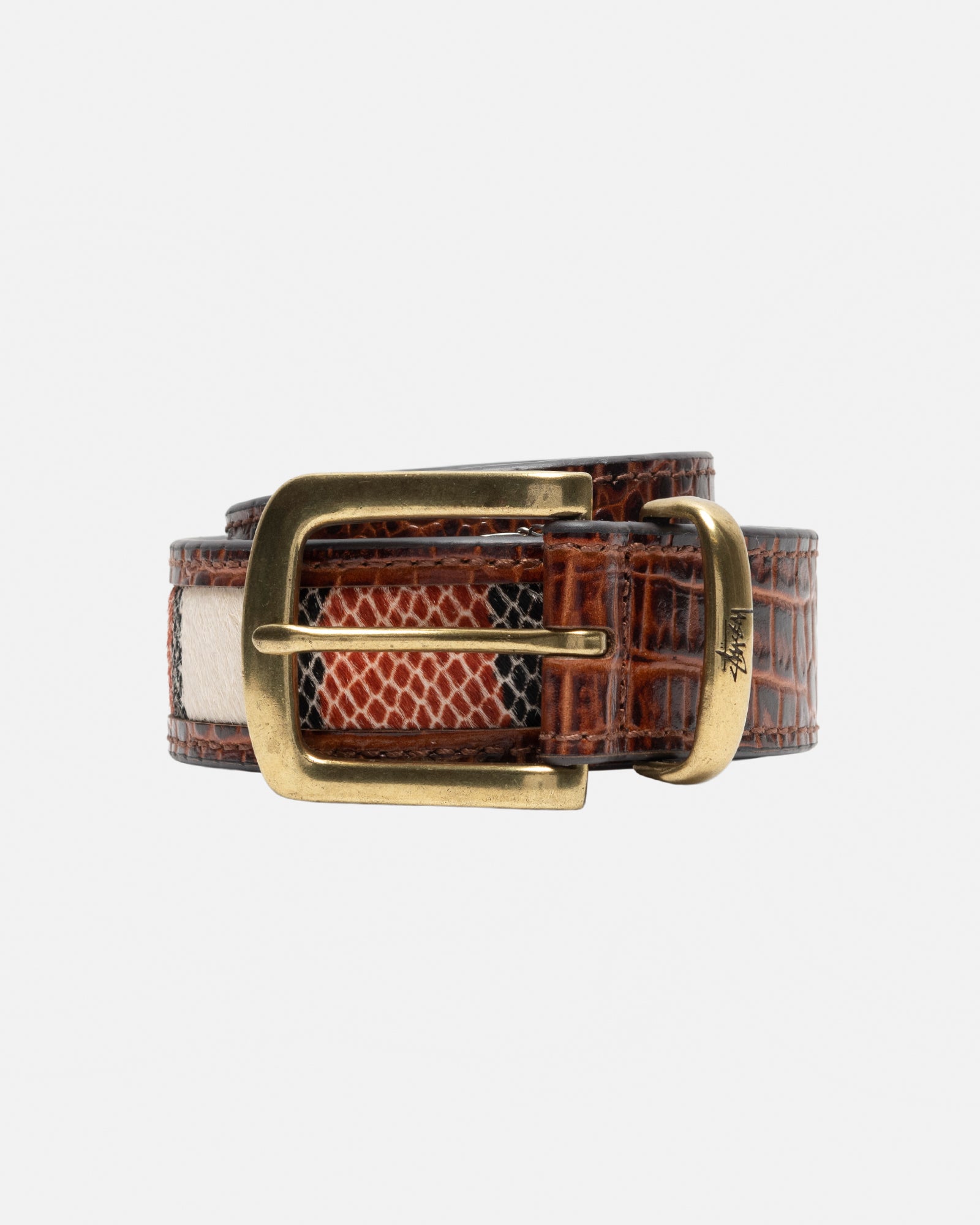 LEATHER OVERLAY BELT